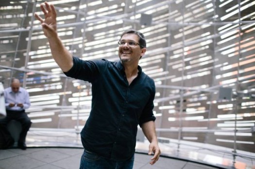 David Delgado, visual Strategist for NASA's Jet Propulsion Lab, co-designed the Orbital Pavillion sculpture for the World Science Festival in New York. (Ramsay de Give, The Wall Street Journal) 