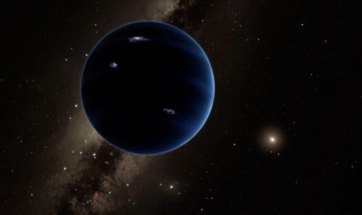 Artist rendering of possible Planet 9, described in a recent edition of the Astronomical Journal. The authors estimate that the planet comes as close to the sun as 100-200 astronomical units (the distance from the Earth to the Sun) and travels as far away as 1200 AUs. (Caltech/R. Hunt) 