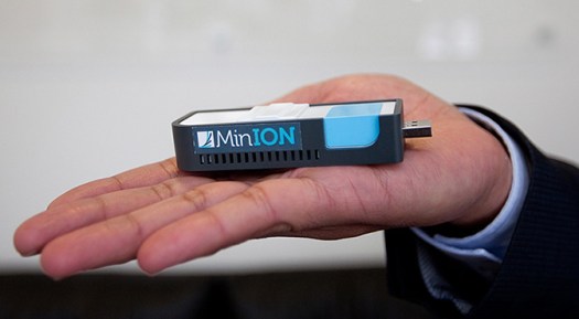A state-of-the-art instrument for reading DNA sequences in the field. The MIT/Harvard team is working with the company that makes it, and several others, on refining how it would do that kind of sequencing on Mars. (Oxford Nanopore)