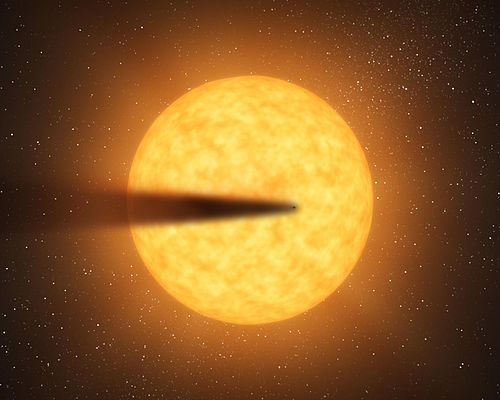 Artist’s impression of disintegrating exoplanet KIC 12255 (C.U Keller, Leiden University)