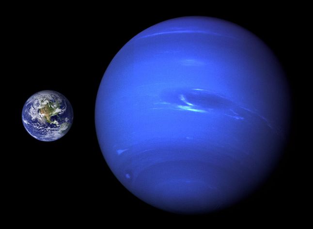 The discovery of a menagerie of exoplanets sized greater than Earth and smaller than Neptune has changed thinking about planets and solar systems. The radius of Neptune is almost 4 times greater than Earth’s, and the planet’s mass is 17 times greater than our planet. (NASA)