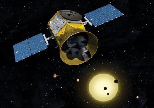 The TESS satellite, which will launch in 2017, will use four cameras to search for exoplanets around bright nearby stars. MIT